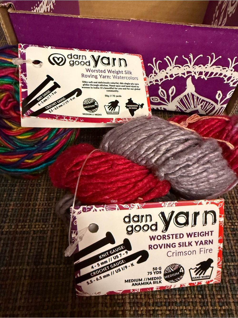 Darn Good Yarn Crochet Kit Bundle 2 Kits, needles and hook